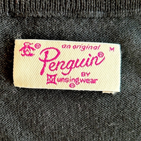 Original Penguin Black Knit Long V-Neck Vest Size M - Picture 5 of 10